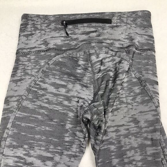 LULULEMON Fast Free Tight Pants Women 6 Black Camo Stretch Legging Athleisure - Picture 7 of 16